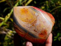 Polished Groovy Polychrome Jasper Standing Free Forms x 6 From NW Coast, Madagascar