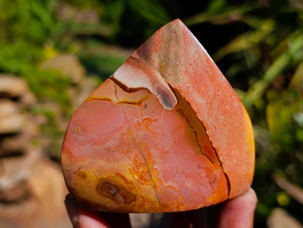 Polished Groovy Polychrome Jasper Standing Free Forms x 6 From NW Coast, Madagascar