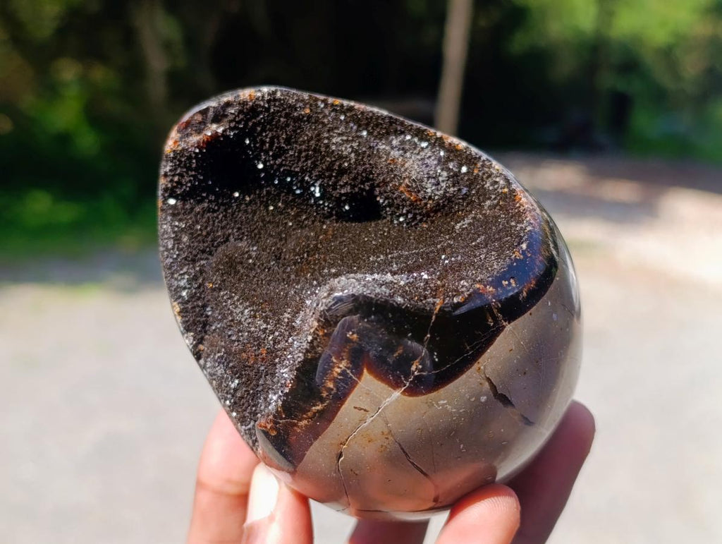 Polished Septerye Sauvage "Dragons Egg" Geodes x 3 From Mahajanga, Madagascar