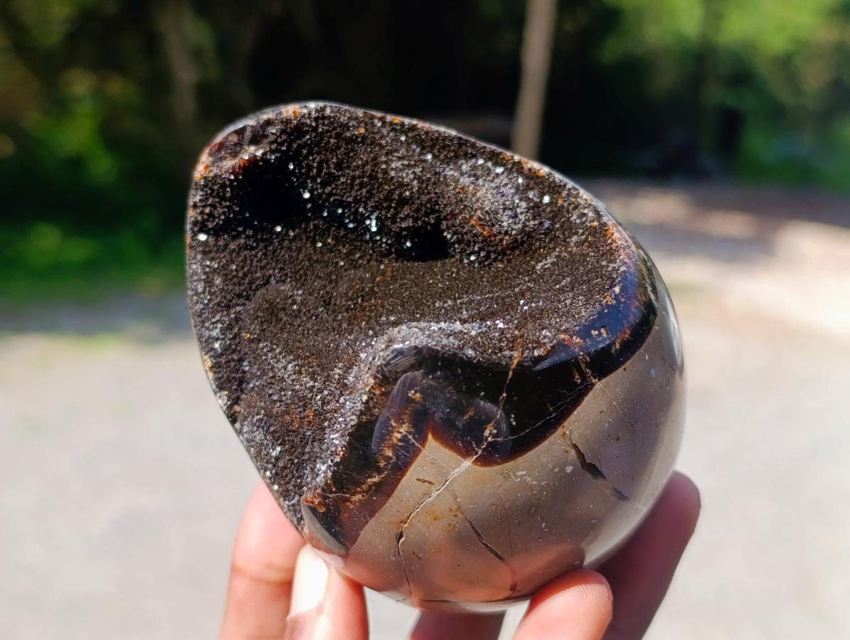 Polished Septerye Sauvage "Dragons Egg" Geodes x 3 From Mahajanga, Madagascar