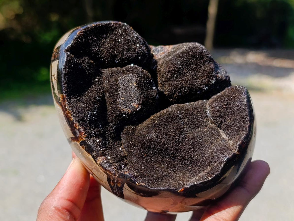 Polished Septerye Sauvage "Dragons Egg" Geodes x 3 From Mahajanga, Madagascar
