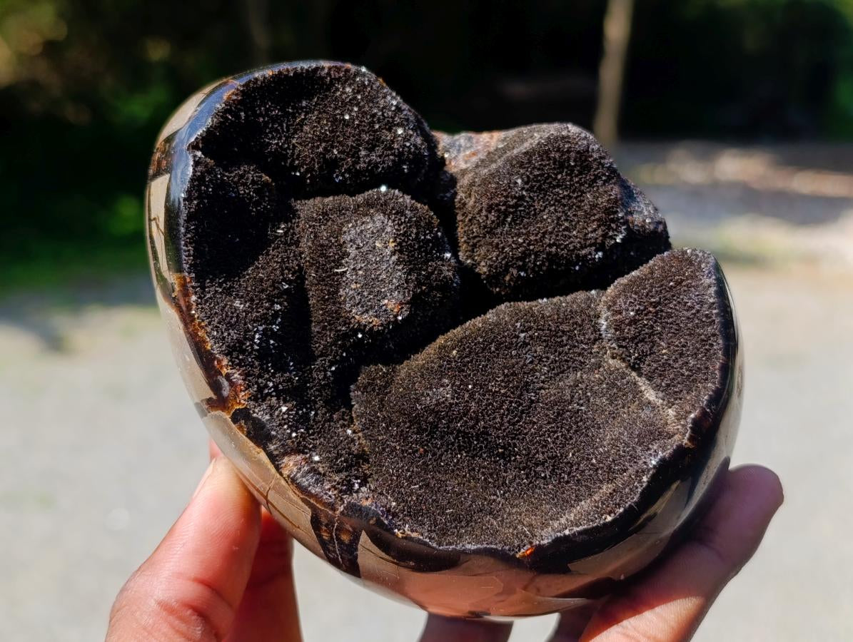 Polished Septerye Sauvage "Dragons Egg" Geodes x 3 From Mahajanga, Madagascar