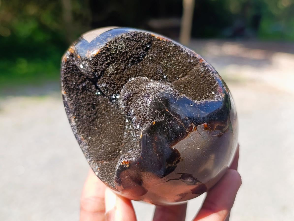 Polished Septerye Sauvage "Dragons Egg" Geodes x 3 From Mahajanga, Madagascar