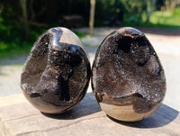 Polished Septerye Sauvage "Dragons Egg" Geodes x 3 From Mahajanga, Madagascar