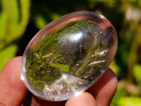 Polished Smokey Window Quartz Galets x 20 From Madagascar