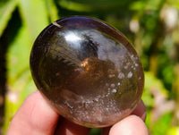 Polished Smokey Window Quartz Galets x 20 From Madagascar