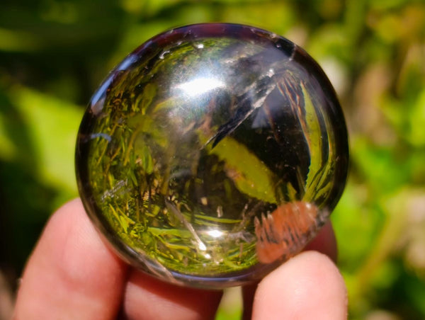Polished Smokey Window Quartz Galets x 20 From Madagascar