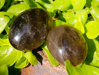 Polished Smokey Window Quartz Galets x 20 From Madagascar