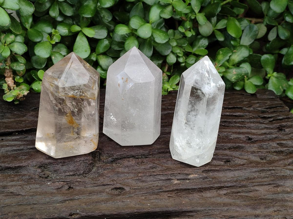 Polished Clear Quartz Crystals x 3 From Madagascar