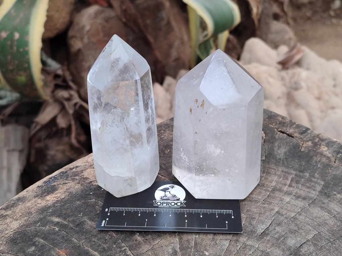 Polished Clear Quartz Crystals x 3 From Madagascar