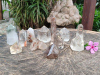 Polished Mixed Clear Quartz Crystals with Inclusions x 12 From Madagascar