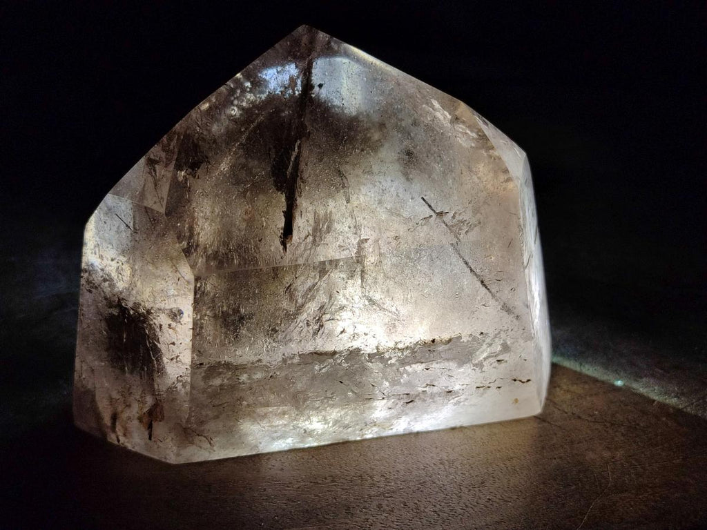 Polished Dark Morion Tourmalinated Smokey Quartz Crystal x 1 From Madagascar