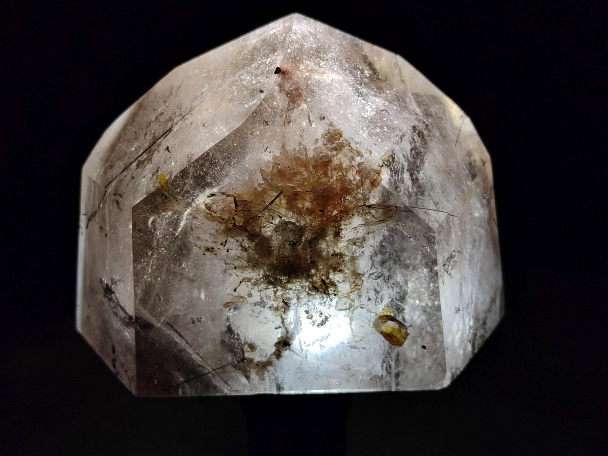 Polished Dark Morion Tourmalinated Smokey Quartz Crystal x 1 From Madagascar