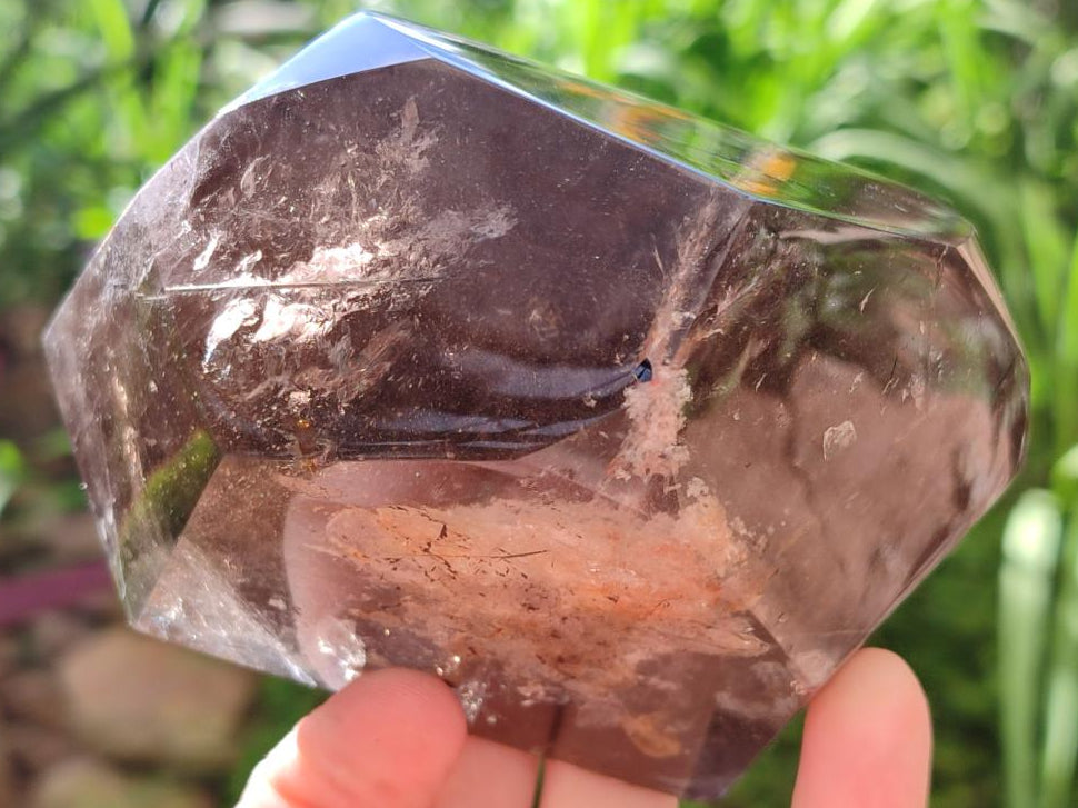 Polished Dark Morion Tourmalinated Smokey Quartz Crystal x 1 From Madagascar