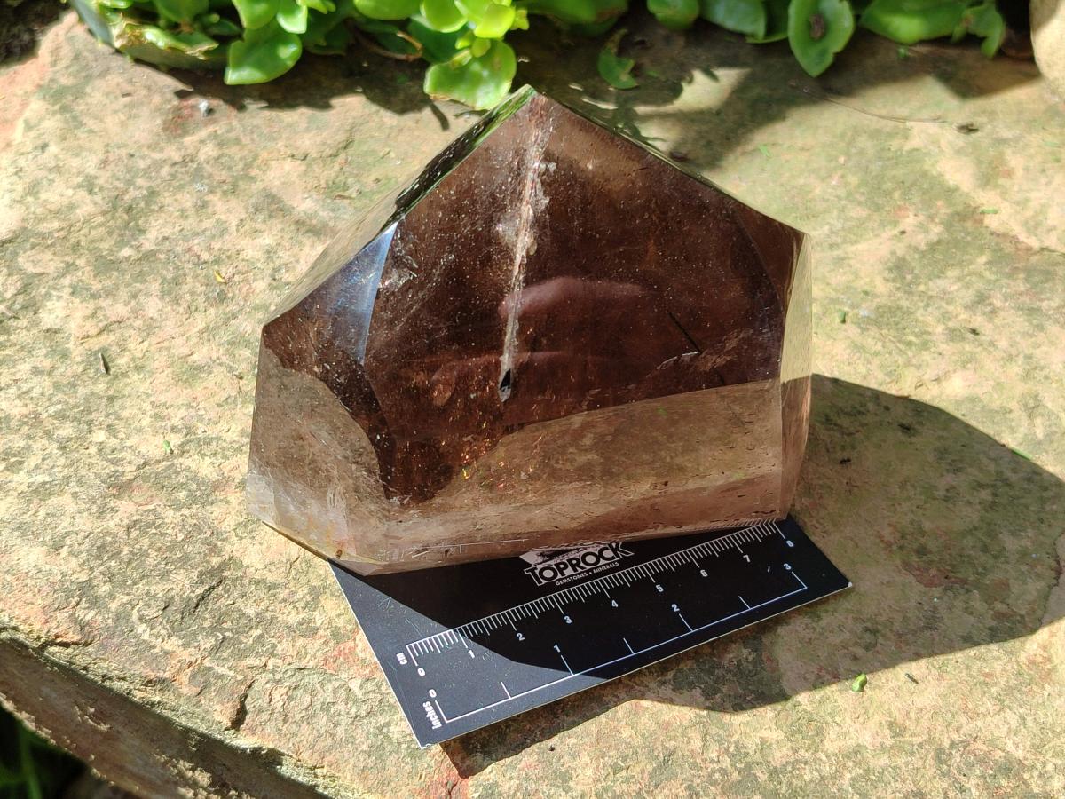 Polished Dark Morion Tourmalinated Smokey Quartz Crystal x 1 From Madagascar