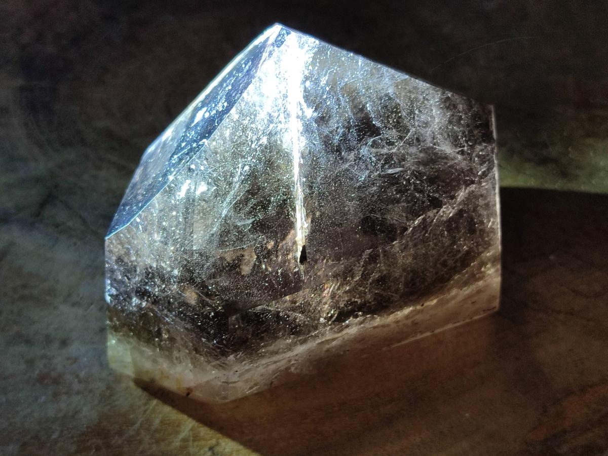 Polished Dark Morion Tourmalinated Smokey Quartz Crystal x 1 From Madagascar