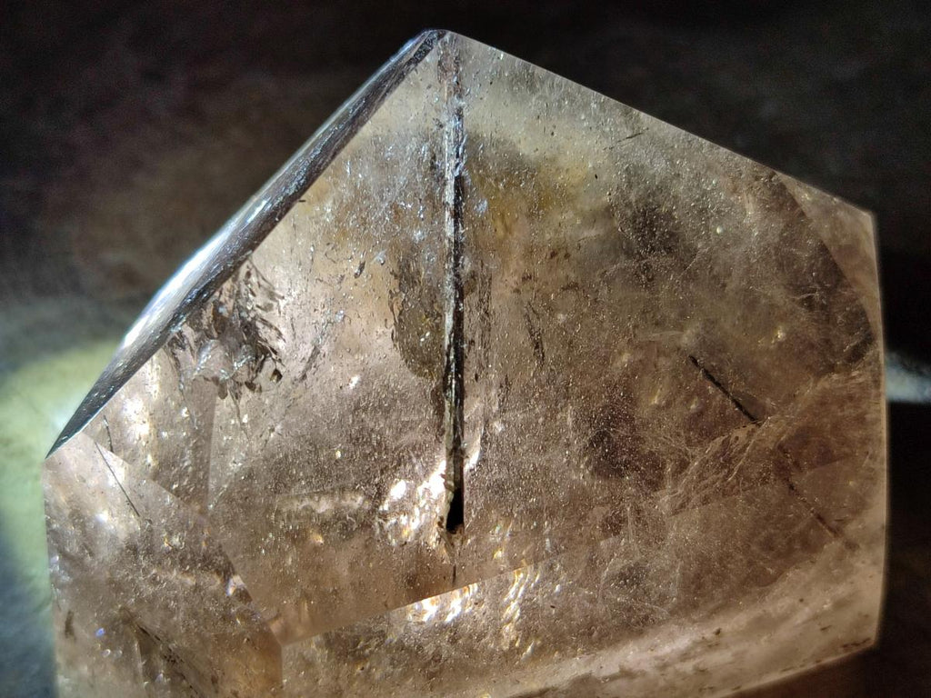 Polished Dark Morion Tourmalinated Smokey Quartz Crystal x 1 From Madagascar