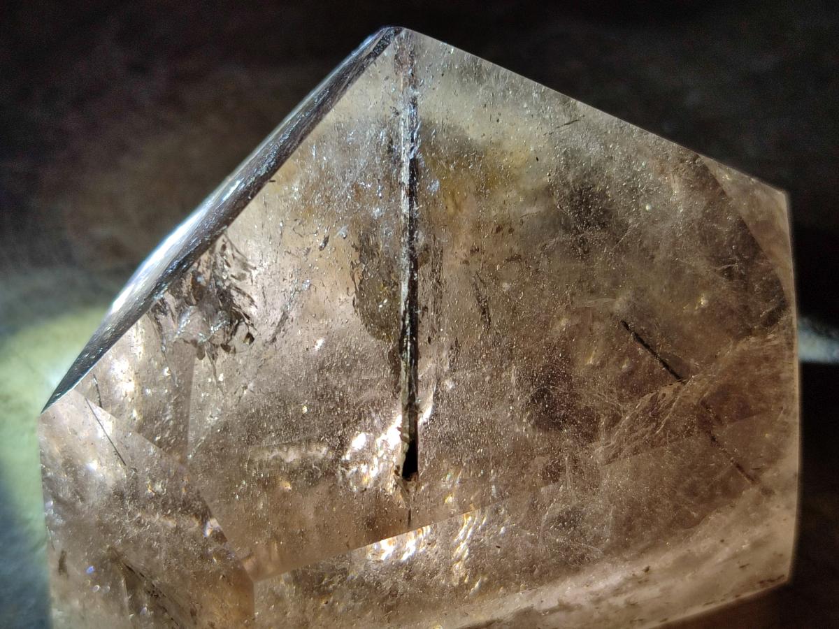 Polished Dark Morion Tourmalinated Smokey Quartz Crystal x 1 From Madagascar