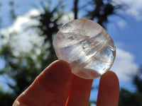 Polished Girasol Pearl Quartz Palm Stones x 20 From Ambatondrazaka, Madagascar