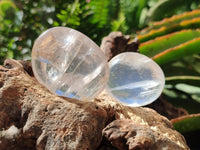 Polished Girasol Pearl Quartz Palm Stones x 20 From Ambatondrazaka, Madagascar