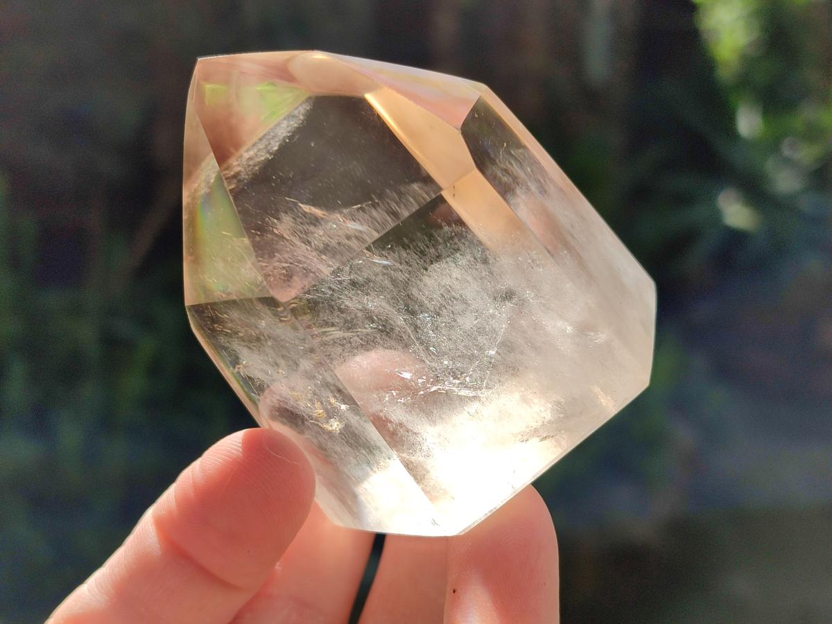 Polished Smokey Window Quartz Crystals x 4 From Madagascar