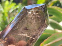 Polished Smokey Window Quartz Crystals x 4 From Madagascar