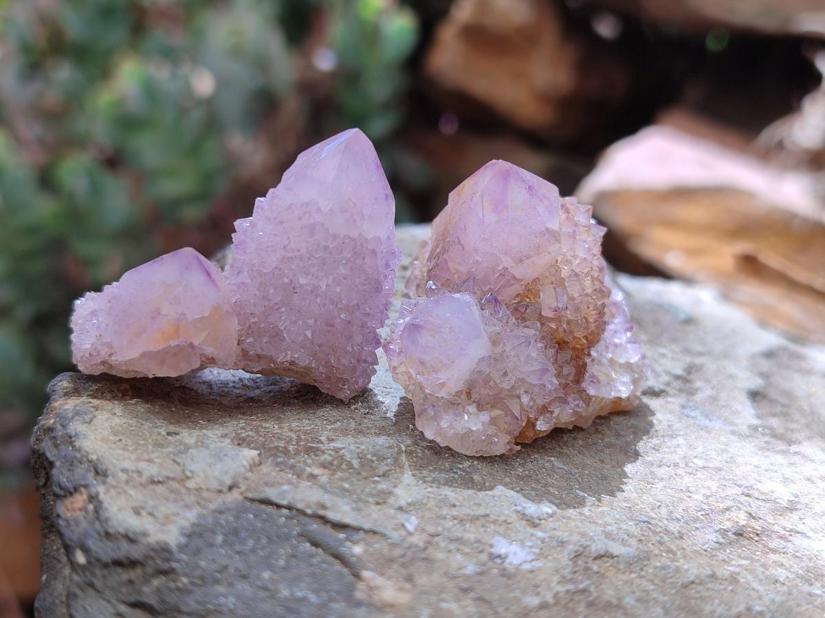 Natural Sunburst Lilac Amethyst Spirit Crystals and Clusters x 35 From Boekenhouthoek, South Africa