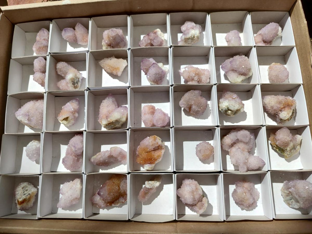 Natural Sunburst Lilac Amethyst Spirit Crystals and Clusters x 35 From Boekenhouthoek, South Africa