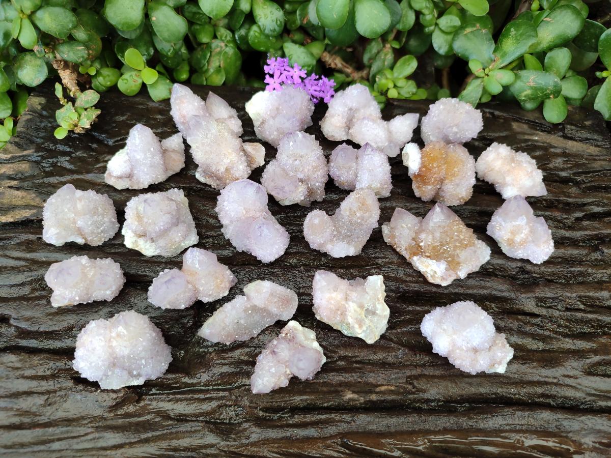 Natural Sunburst Lilac Amethyst Spirit Crystals and Clusters x 35 From Boekenhouthoek, South Africa