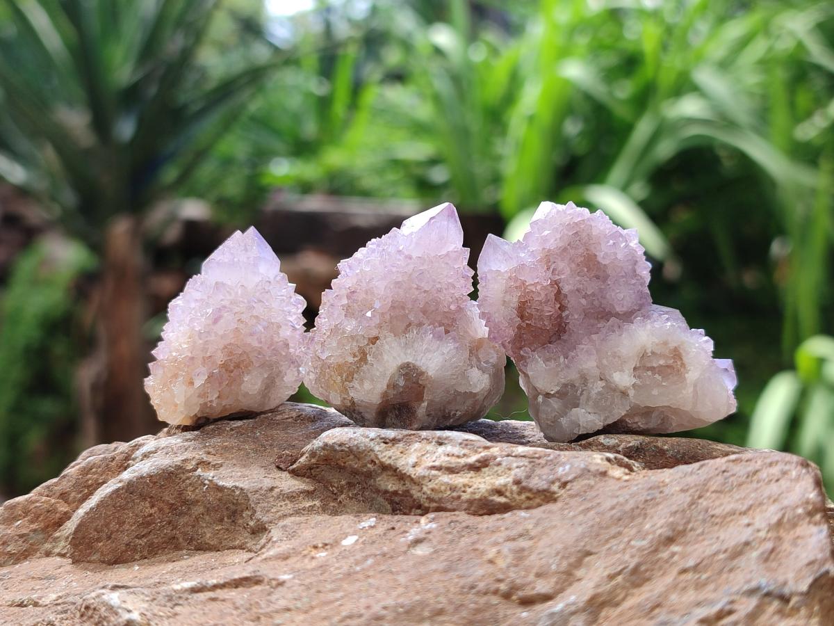 Natural Sunburst Lilac Amethyst Spirit Crystals and Clusters x 35 From Boekenhouthoek, South Africa
