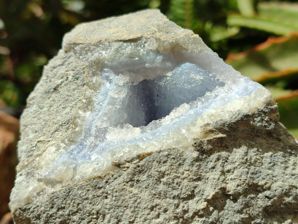 Natural Blue Lace Agate Geode Specimens x 6 From Nsanje, Malawi