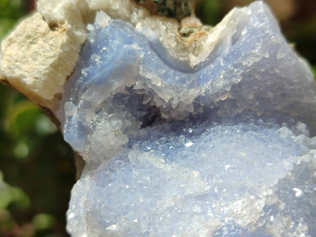 Natural Blue Lace Agate Geode Specimens x 6 From Nsanje, Malawi