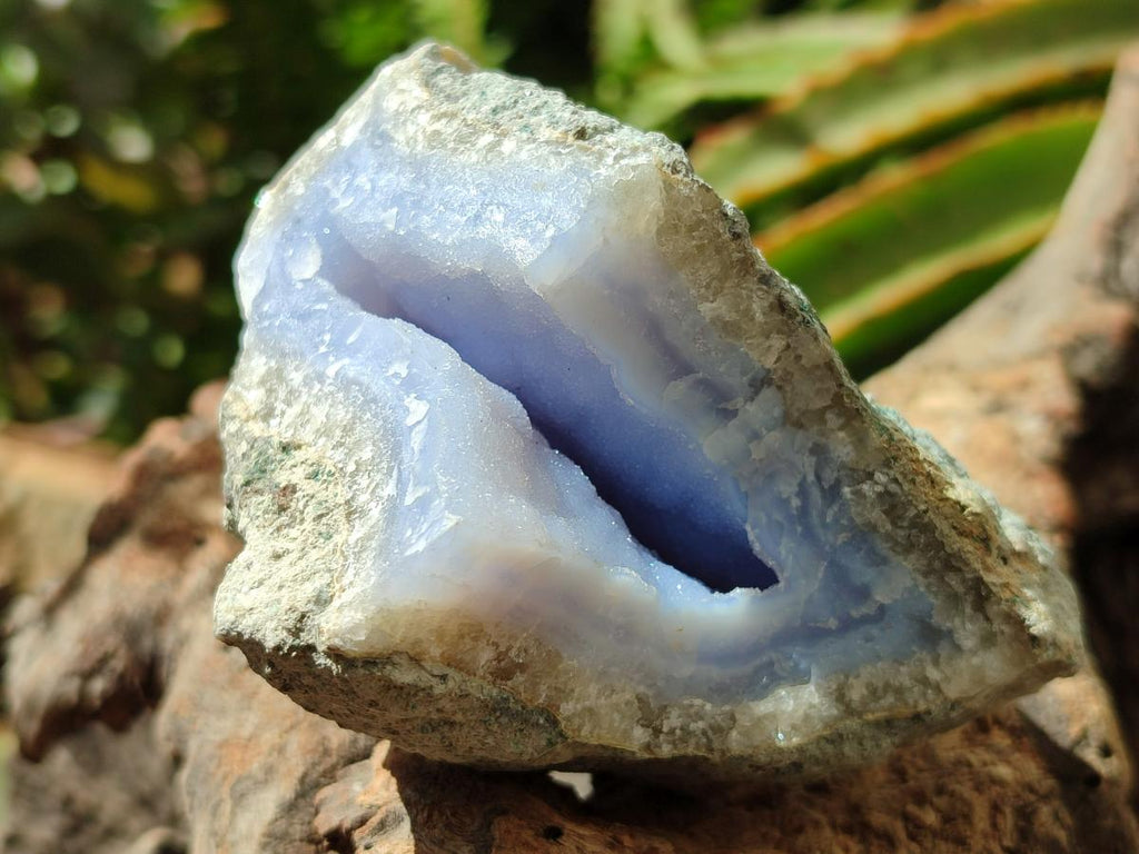 Natural Blue Lace Agate Geode Specimens x 6 From Nsanje, Malawi
