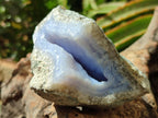 Natural Blue Lace Agate Geode Specimens x 6 From Nsanje, Malawi