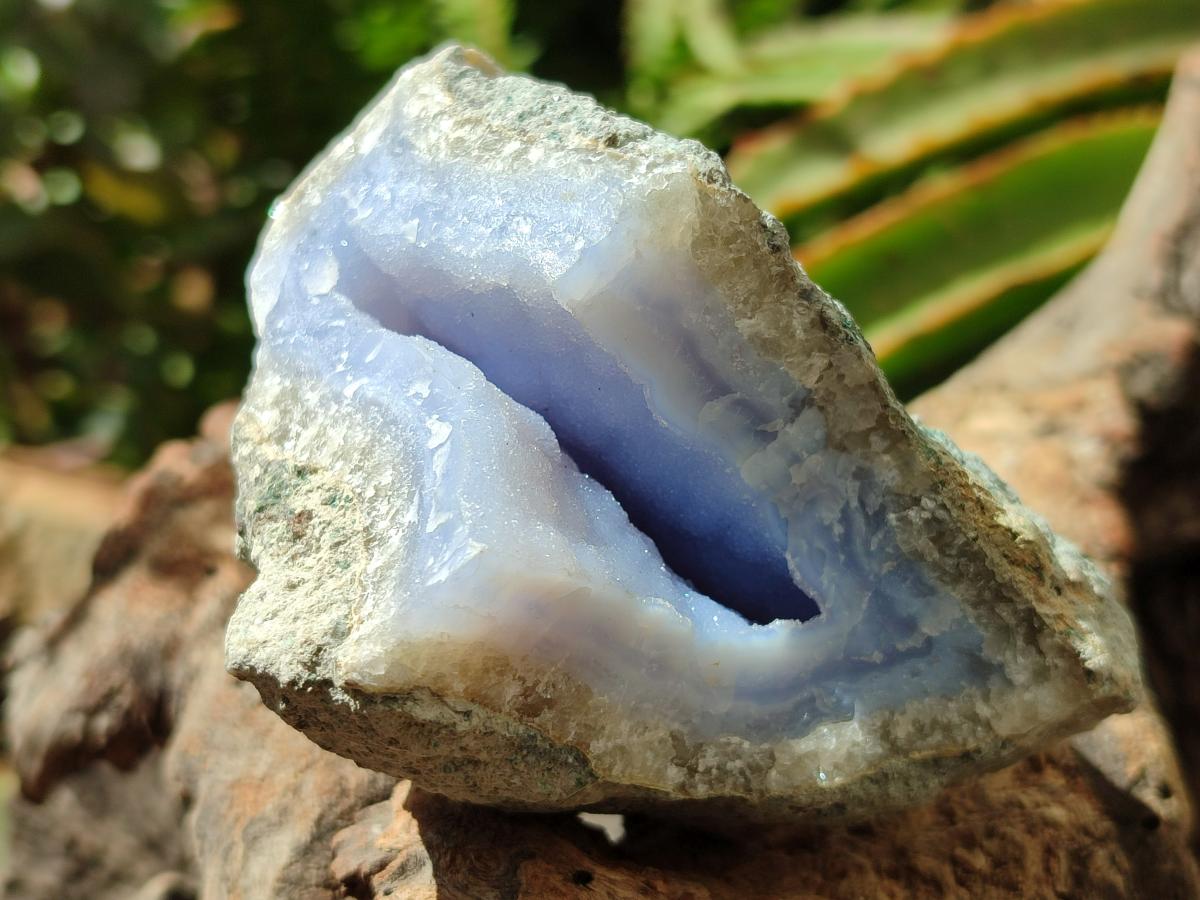 Natural Blue Lace Agate Geode Specimens x 6 From Nsanje, Malawi