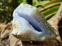 Natural Blue Lace Agate Geode Specimens x 6 From Nsanje, Malawi