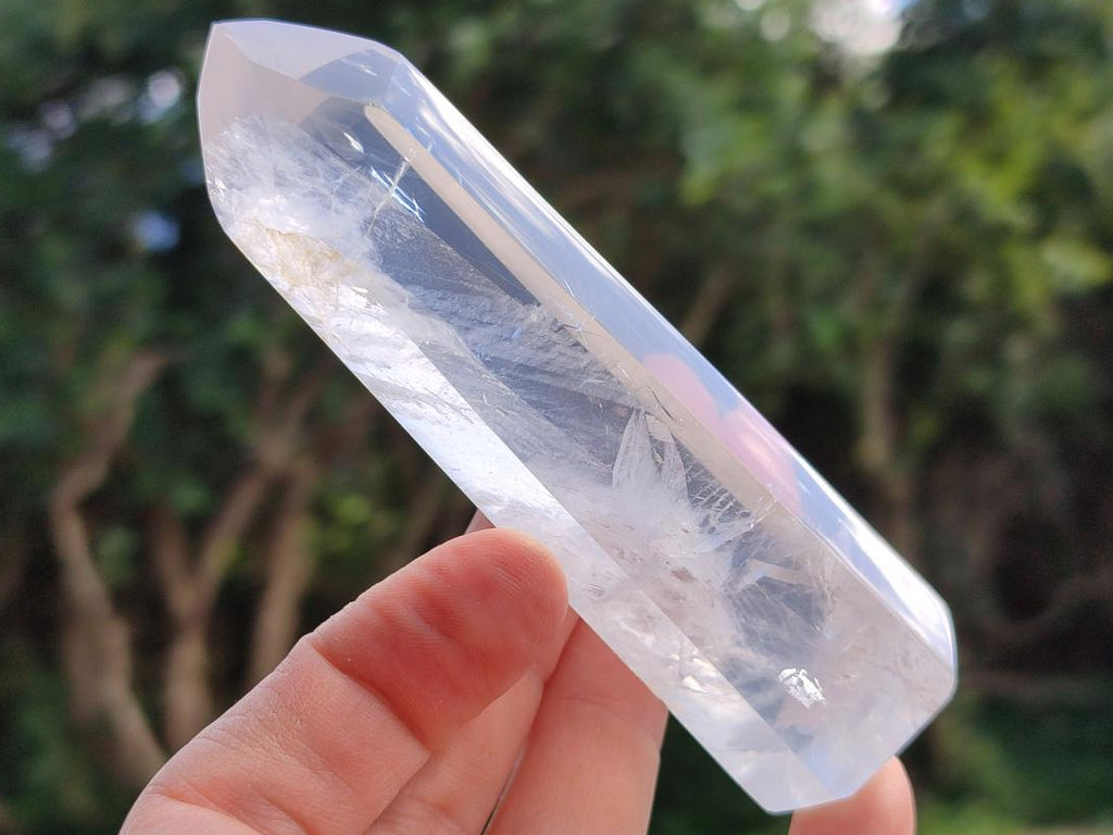 Polished Girasol and Rose Pearl Quartz Crystals x 12 From Ambatondrazaka, Madagascar