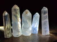 Polished Girasol and Rose Pearl Quartz Crystals x 12 From Ambatondrazaka, Madagascar