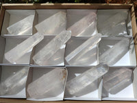 Polished Girasol and Rose Pearl Quartz Crystals x 12 From Ambatondrazaka, Madagascar