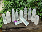 Polished Girasol and Rose Pearl Quartz Crystals x 12 From Ambatondrazaka, Madagascar