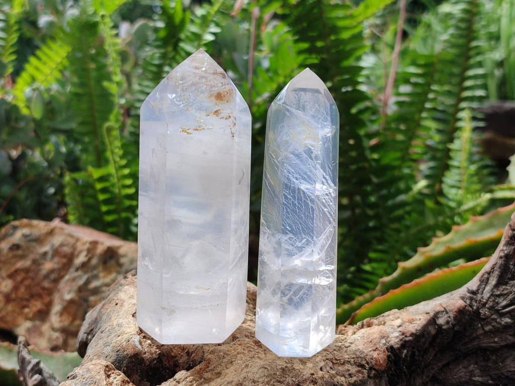 Polished Girasol and Rose Pearl Quartz Crystals x 12 From Ambatondrazaka, Madagascar