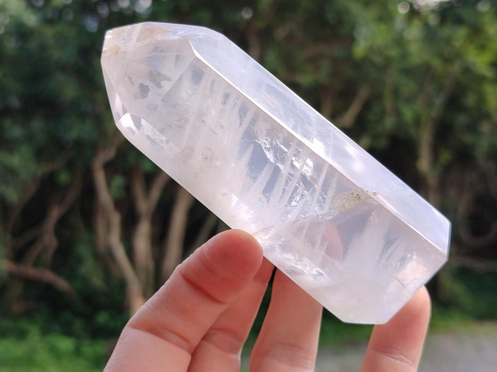 Polished Girasol and Rose Pearl Quartz Crystals x 12 From Ambatondrazaka, Madagascar