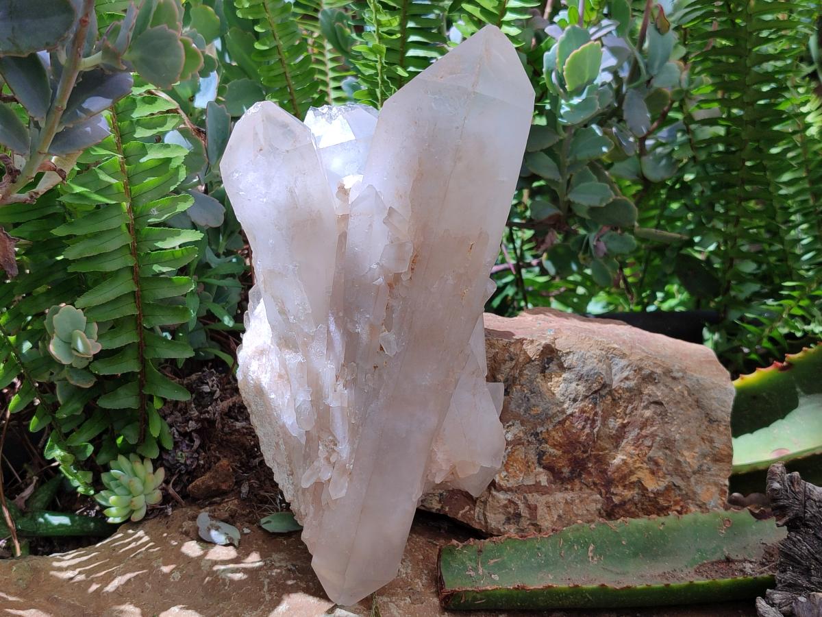 Natural Clear Cascading Quartz Crystal Cluster x 1 From Madagascar