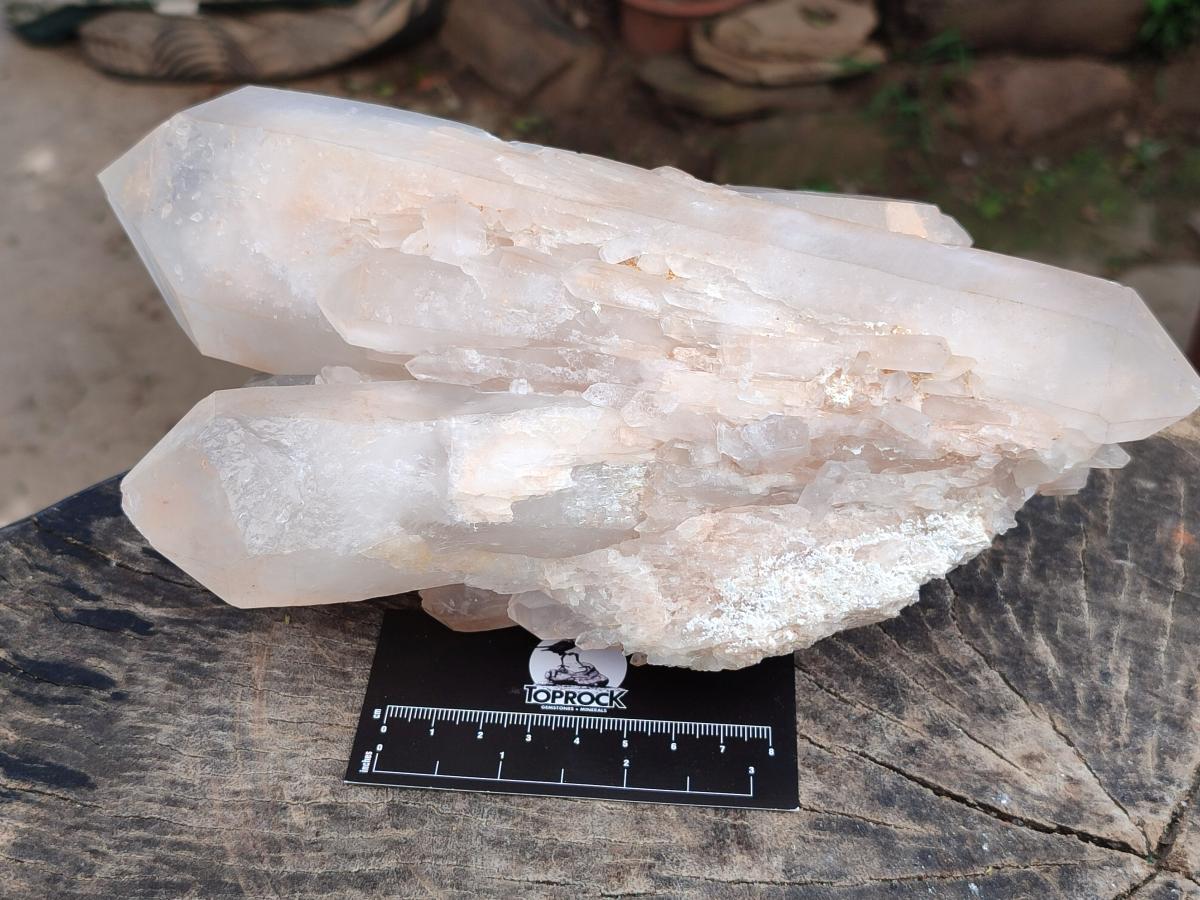 Natural Clear Cascading Quartz Crystal Cluster x 1 From Madagascar