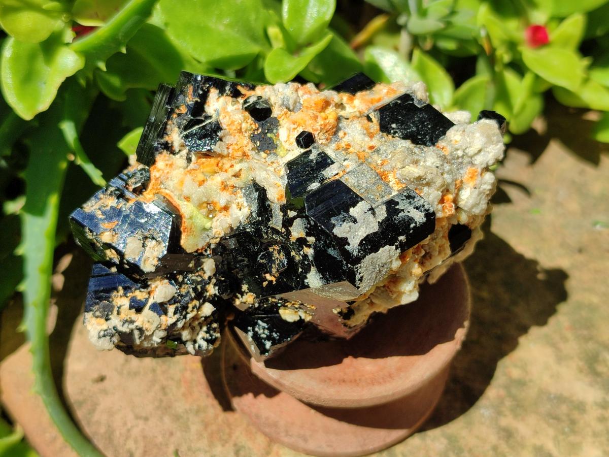Natural Black Schorl Tourmaline Specimens x 3 From Erongo, Namibia