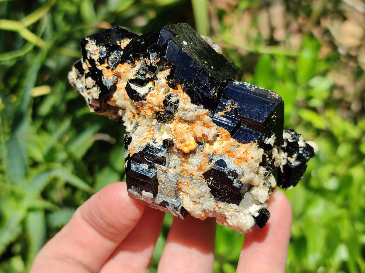 Natural Black Schorl Tourmaline Specimens x 3 From Erongo, Namibia
