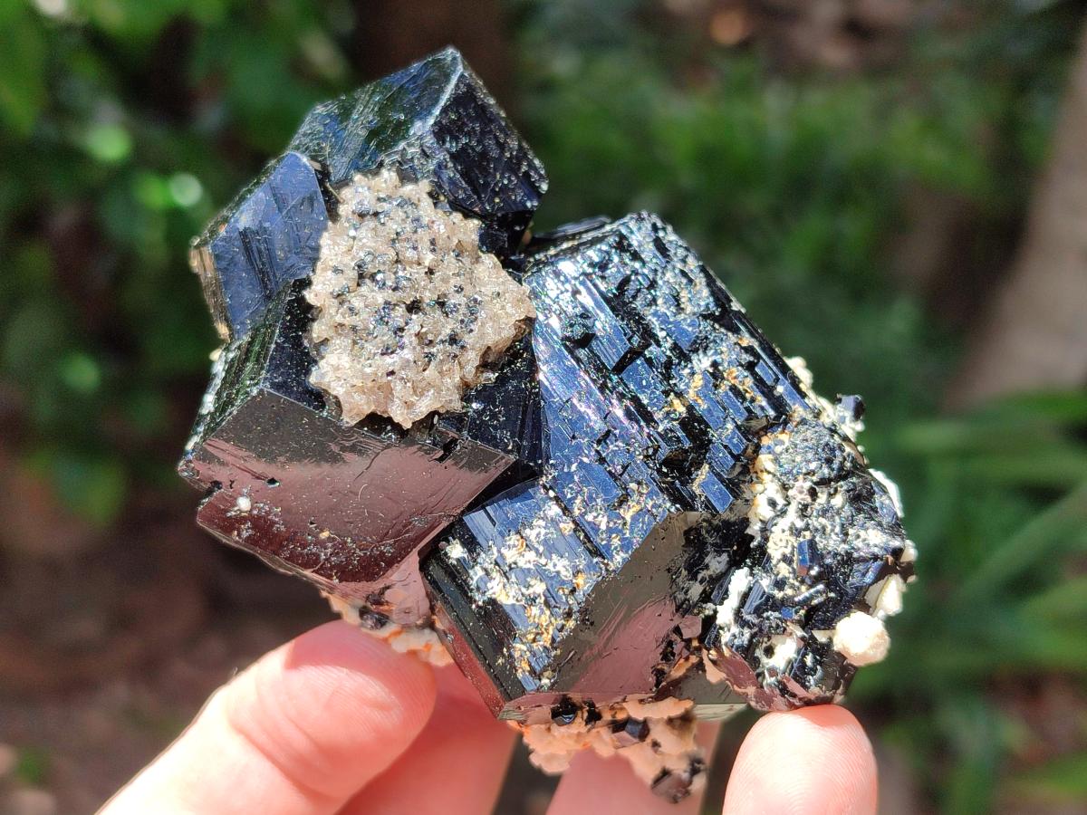 Natural Black Schorl Tourmaline Specimens x 3 From Erongo, Namibia