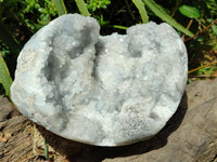 Polished Blue Celestite Geode Specimen x 1 From Sakoany, Madagascar
