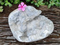 Polished Blue Celestite Geode Specimen x 1 From Sakoany, Madagascar