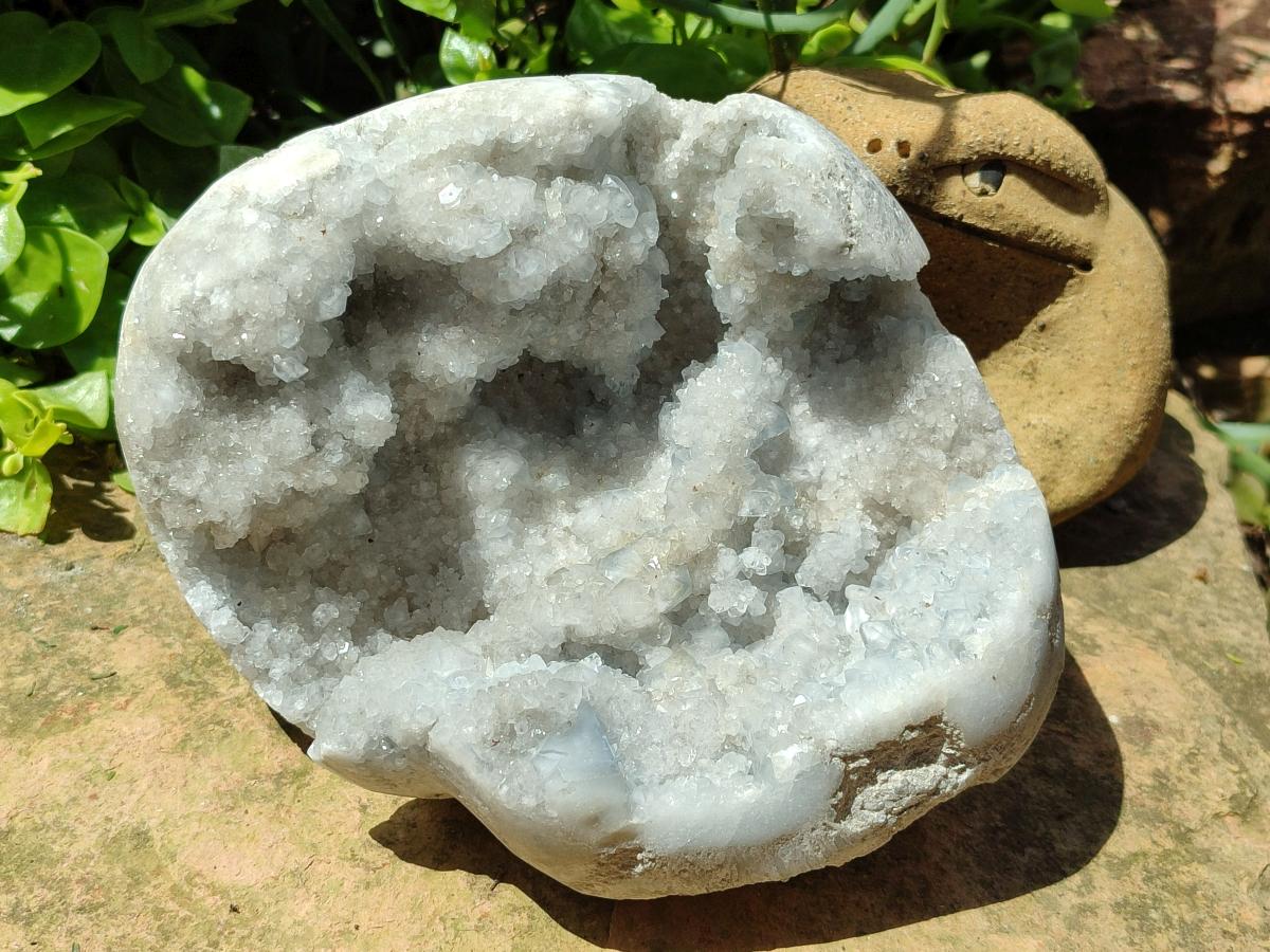 Polished Blue Celestite Geode Specimen x 1 From Sakoany, Madagascar - Toprock Gemstones and Minerals 